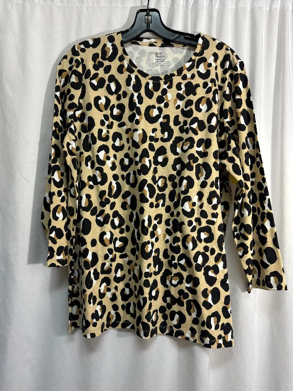 Top 3/4 Sleeve By Kim Rogers In Animal Print, Size: Xl