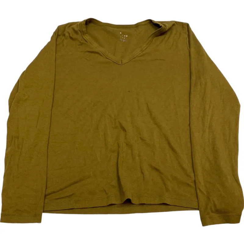 Top Long Sleeve Basic By A New Day In Green, Size: Xxl