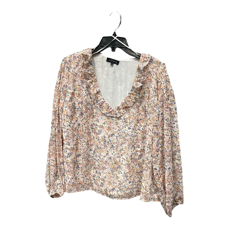 Top Long Sleeve By 1.state In Floral Print, Size: M