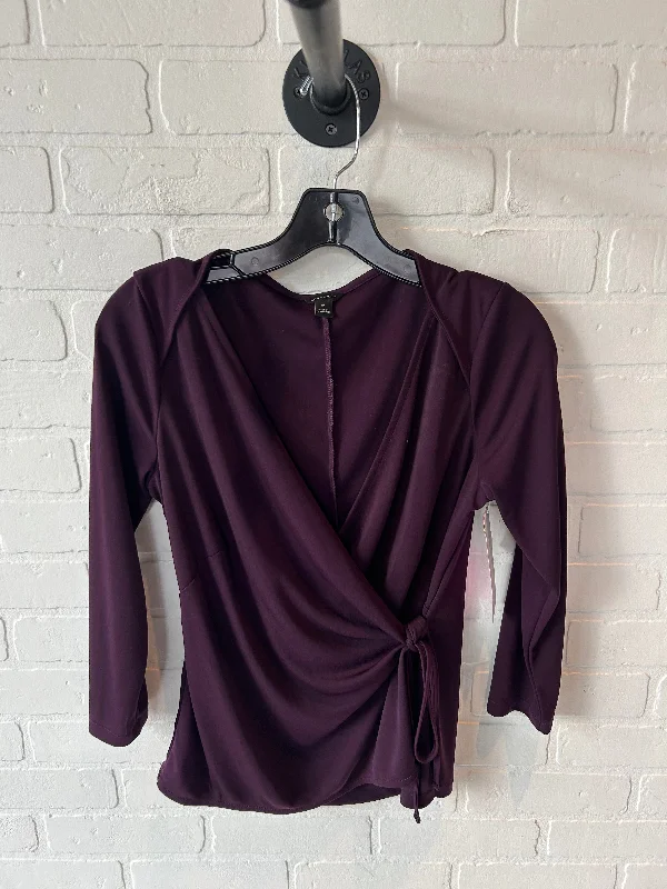 Top Long Sleeve By Ann Taylor In Purple, Size: Xs