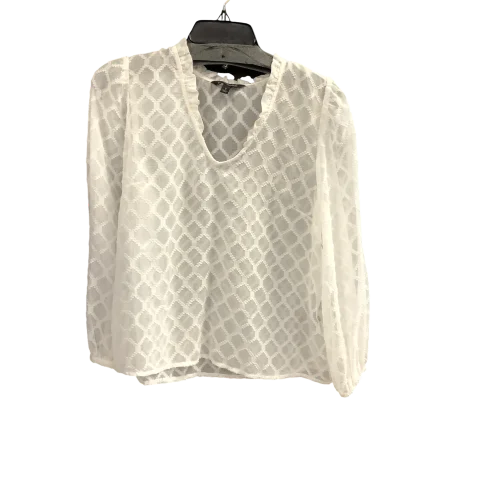 Top Long Sleeve By Banana Republic In White, Size: S