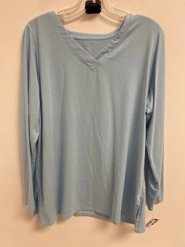 Top Long Sleeve By Belle By Kim Gravel In Blue, Size: L