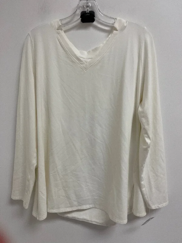 Top Long Sleeve By Belle By Kim Gravel In Cream, Size: L