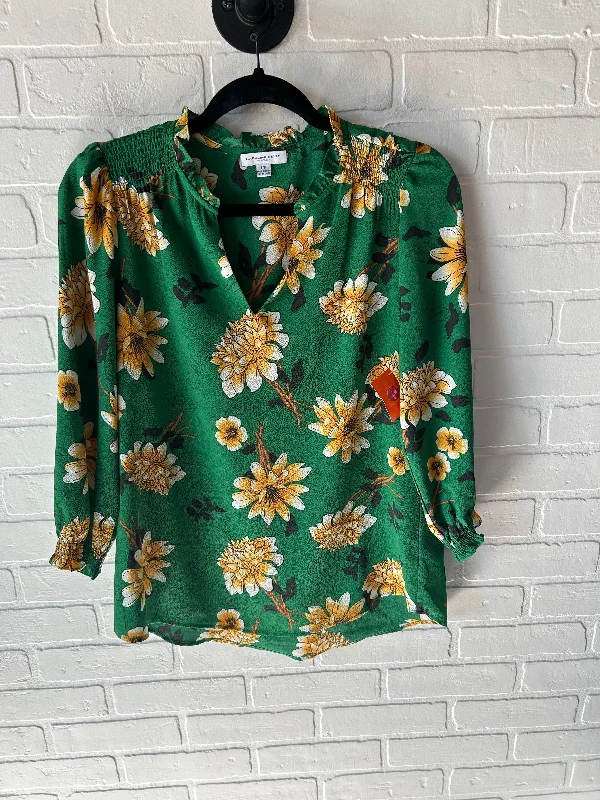 Top Long Sleeve By Carolina Belle In Green, Size: S