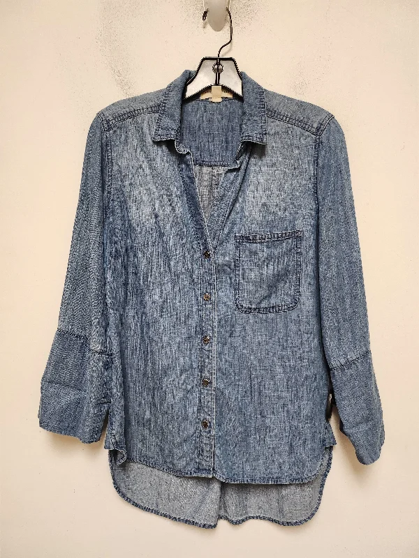 Top Long Sleeve By Cloth & Stone In Blue Denim, Size: Xs