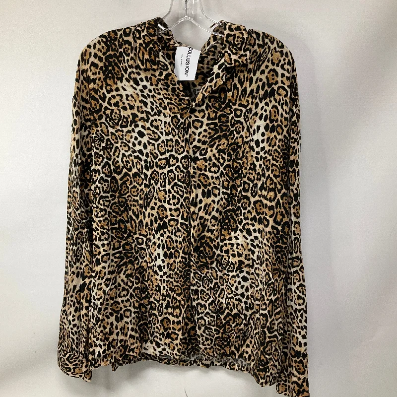 Top Long Sleeve By Clothes Mentor In Animal Print, Size: M