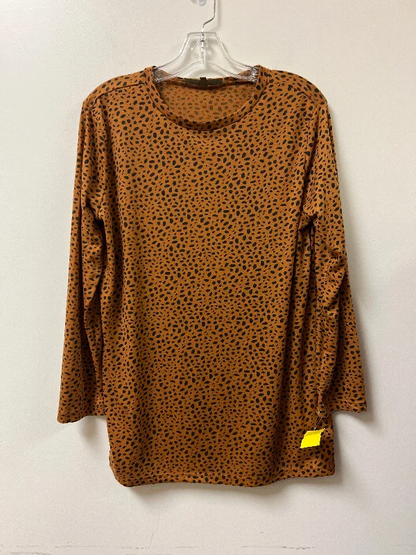 Top Long Sleeve By Clothes Mentor In Black & Brown, Size: M