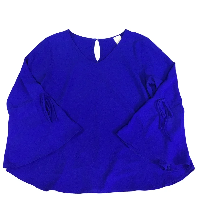 Top Long Sleeve By Clothes Mentor In Blue, Size: Xl