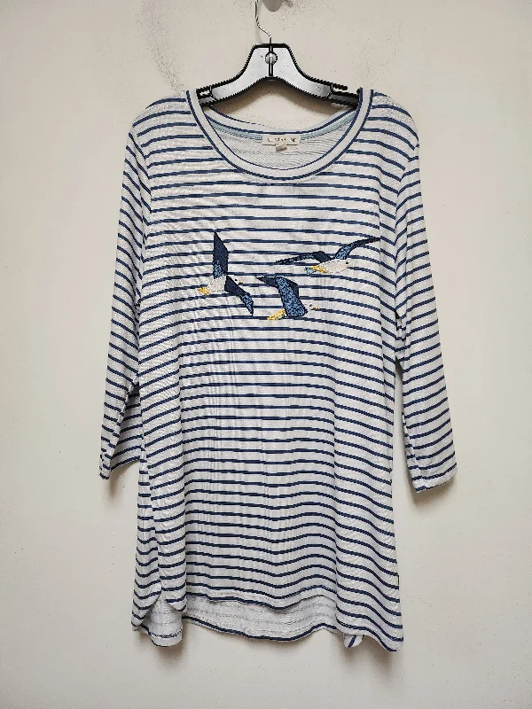 Top Long Sleeve By Clothes Mentor In Striped Pattern, Size: 2x