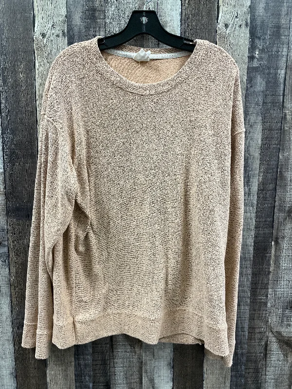 Top Long Sleeve By Cme In Peach, Size: Xl