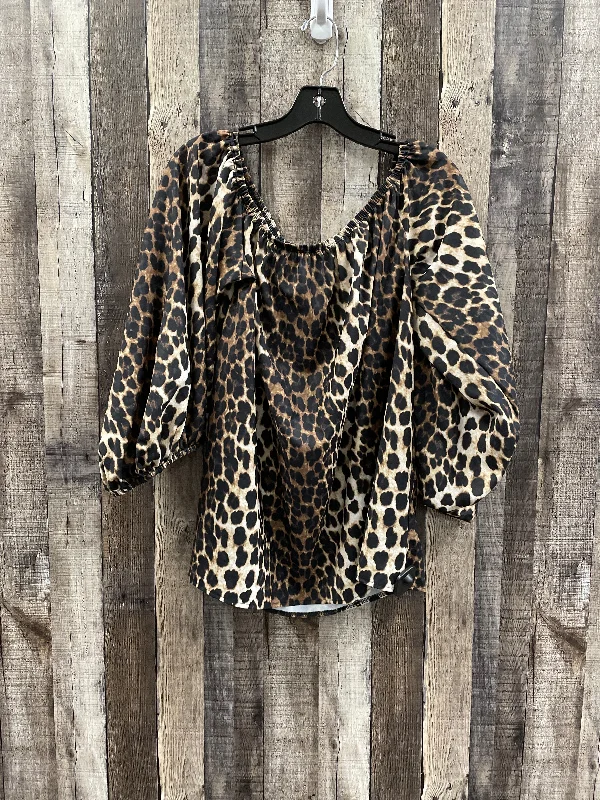 Top Long Sleeve By Cmf In Animal Print, Size: Xl