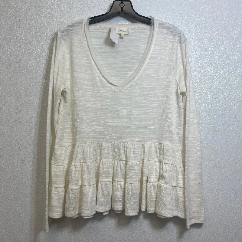 Top Long Sleeve By Deletta In Cream, Size: S