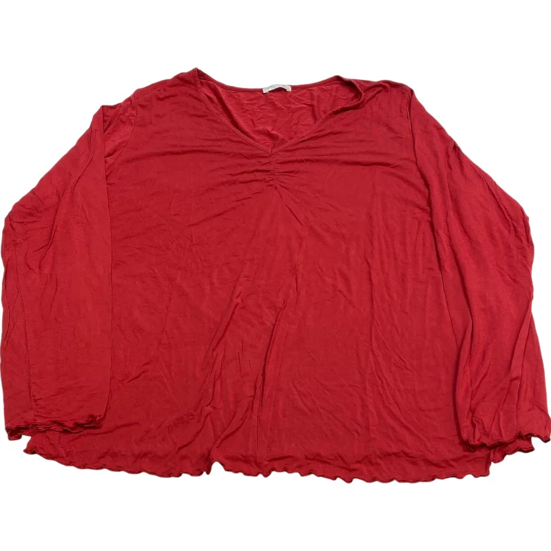 Top Long Sleeve By Ekouaer In Red, Size: Xxl