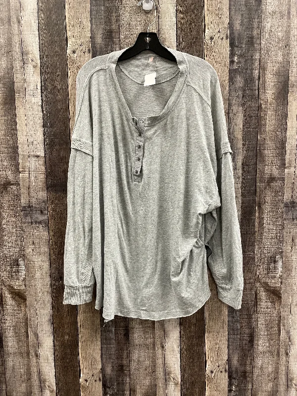 Top Long Sleeve By Free People In Grey, Size: L