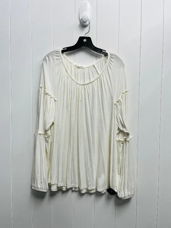 Top Long Sleeve By French Laundry In Cream, Size: L