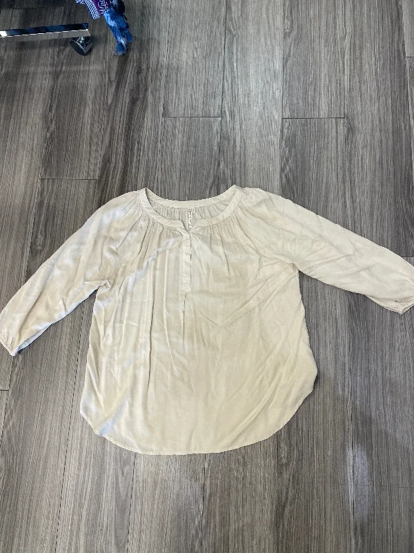 Top Long Sleeve By Grand And Greene In Tan, Size: L