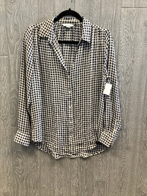 Top Long Sleeve By H&m In Plaid Pattern, Size: S