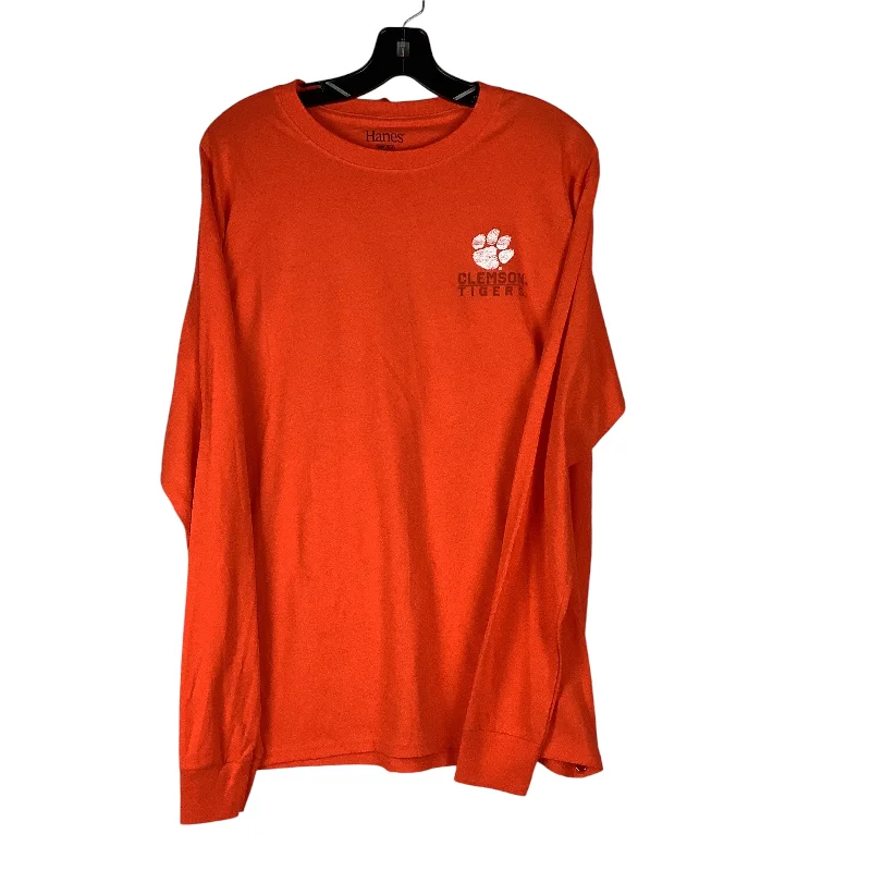 Top Long Sleeve By Hanes In Orange, Size: M