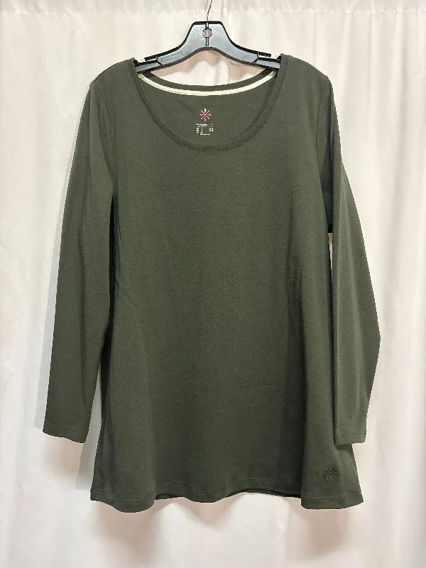 Top Long Sleeve By Isaac Mizrahi Live Qvc In Green, Size: L