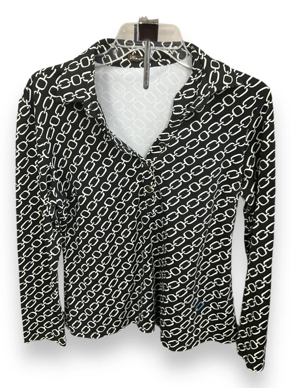 Top Long Sleeve By J Mclaughlin In Black & White, Size: M