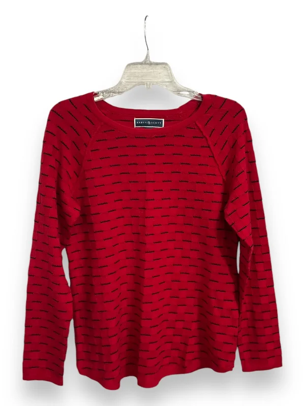 Top Long Sleeve By Karen Scott In Red, Size: S