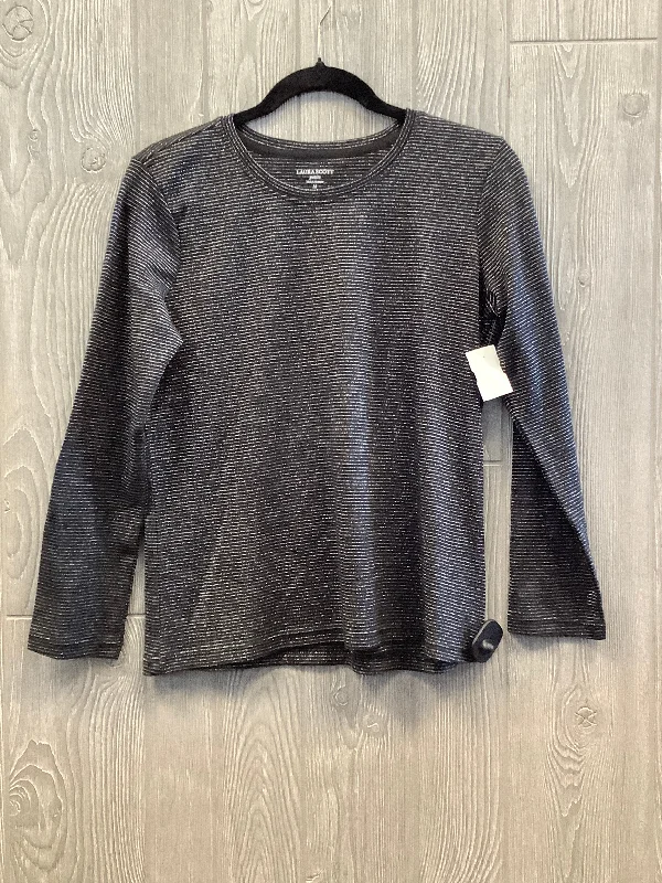 Top Long Sleeve By Laura Scott In Black, Size: Mp