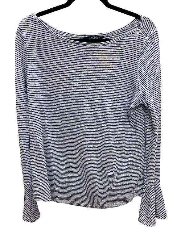 Top Long Sleeve By Lauren By Ralph Lauren In Blue, Size: L