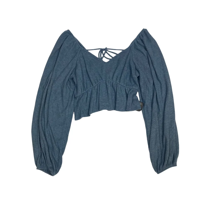 Top Long Sleeve By Le Lis In Blue, Size: L