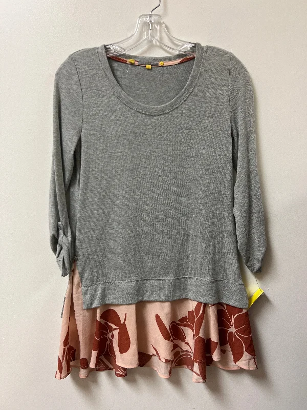 Top Long Sleeve By Little Yellow Button In Grey, Size: Xs