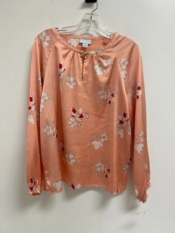 Top Long Sleeve By Liz Claiborne In Orange, Size: M