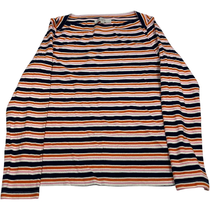 Top Long Sleeve By Loft In Blue & Orange, Size: Xl