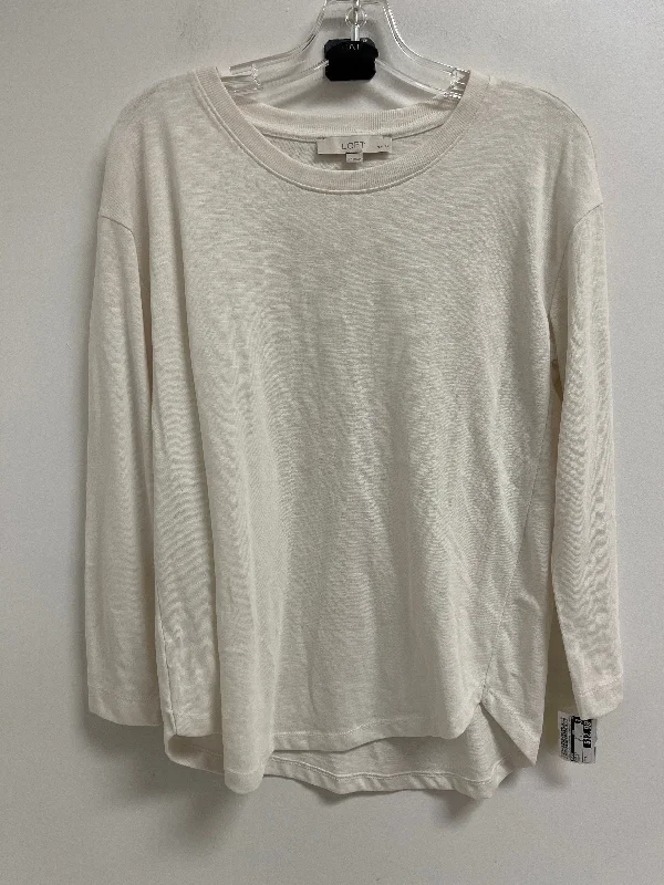 Top Long Sleeve By Loft In Cream, Size: L