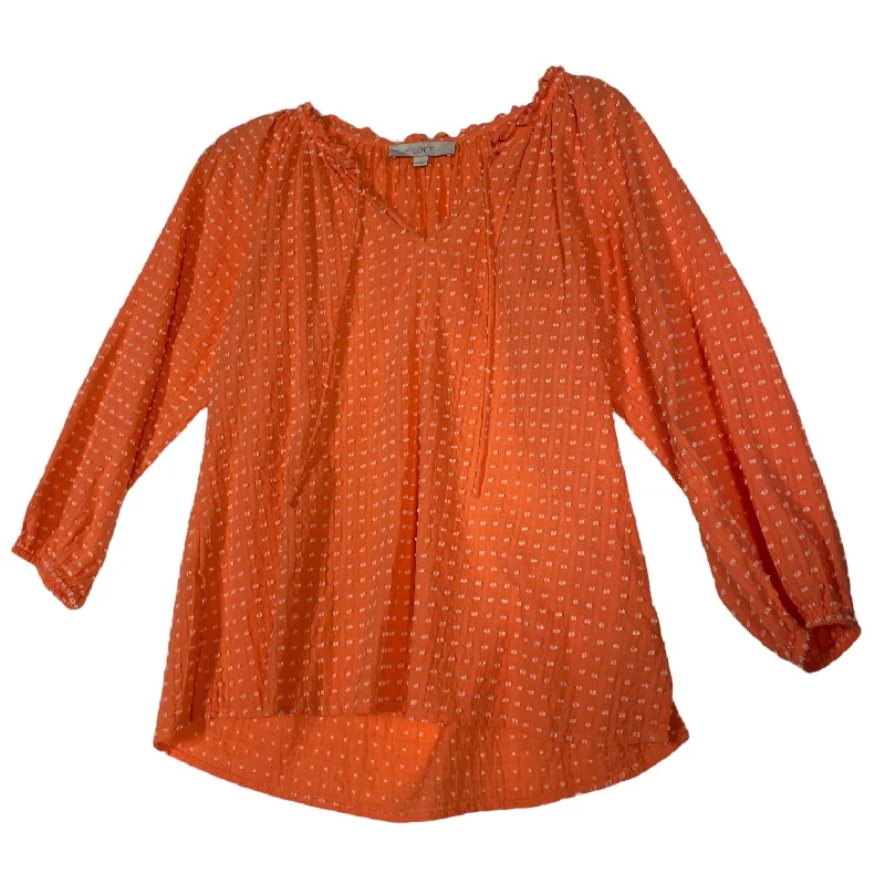 Top Long Sleeve By Loft In Orange, Size: Xs