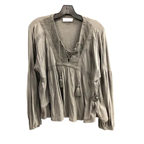 Top Long Sleeve By Lucky Brand In Grey, Size: S