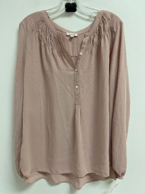 Top Long Sleeve By Max Studio In Pink, Size: Xl