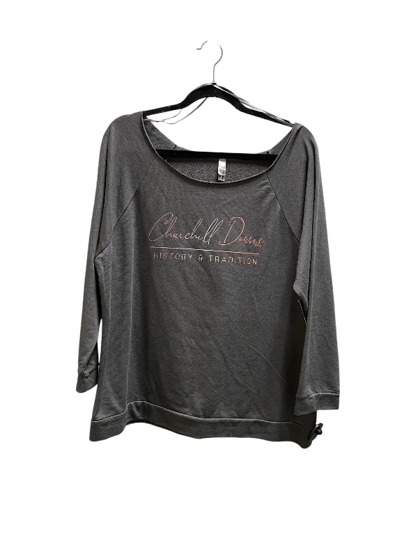 Top Long Sleeve By Next Level In Grey, Size: Xxl