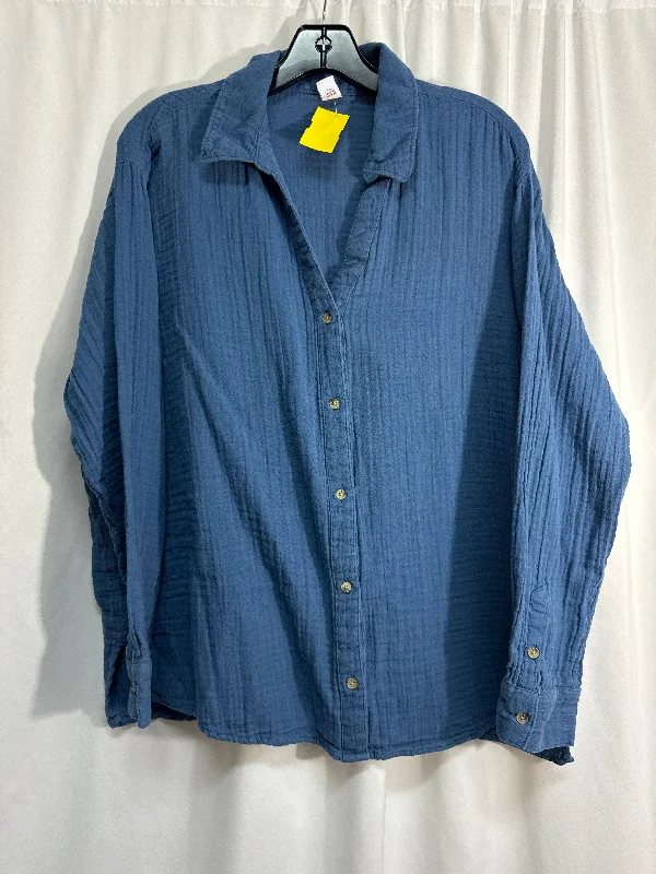 Top Long Sleeve By Old Navy In Blue, Size: L