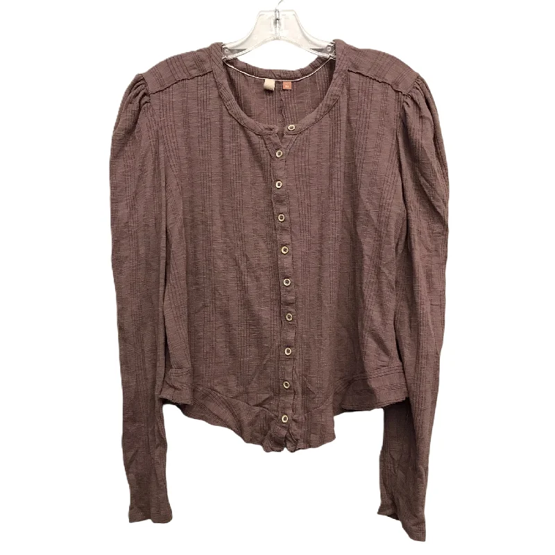 Top Long Sleeve By Pilcro In Mauve, Size: Xl