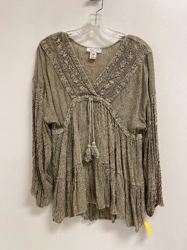 Top Long Sleeve By Rachel Zoe In Green, Size: M