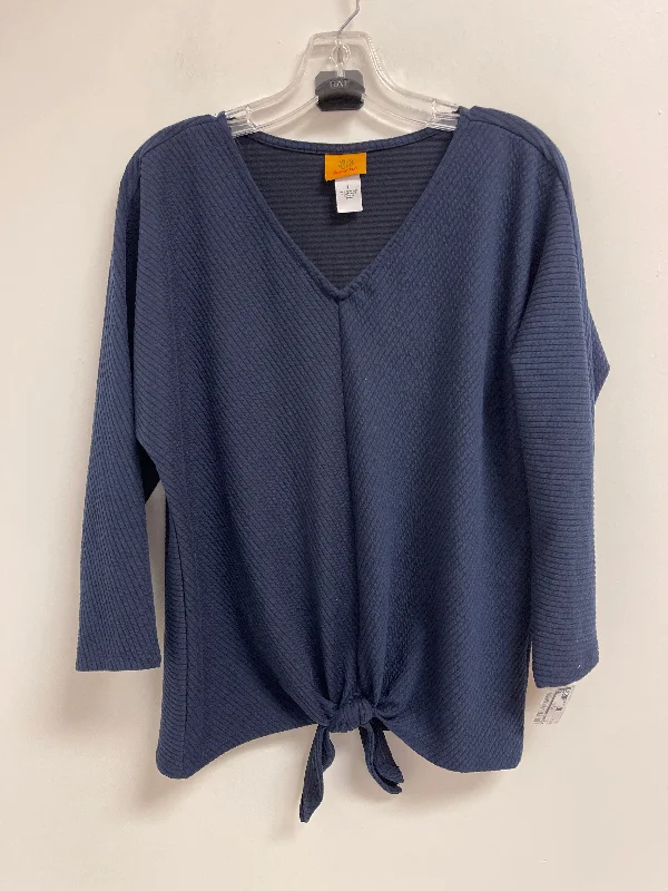 Top Long Sleeve By Ruby Rd In Navy, Size: L