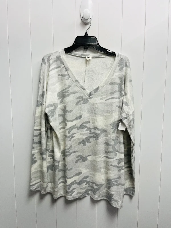 Top Long Sleeve By Sew In Love In Grey, Size: L