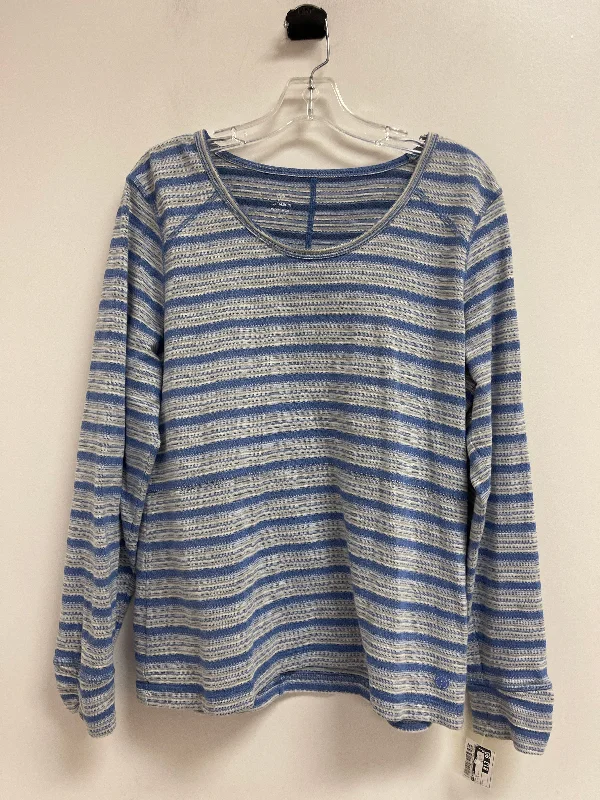 Top Long Sleeve By Talbots In Blue & Grey, Size: L