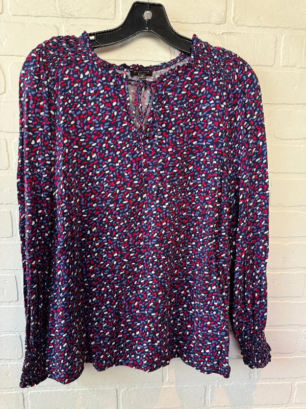 Top Long Sleeve By Talbots In Blue & Purple, Size: M