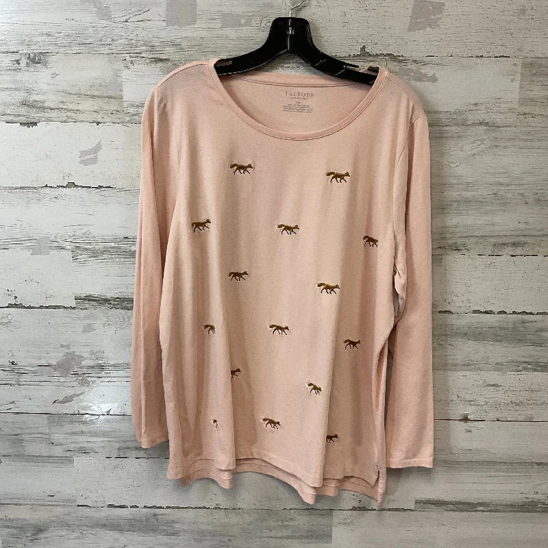 Top Long Sleeve By Talbots In Peach, Size: 2x