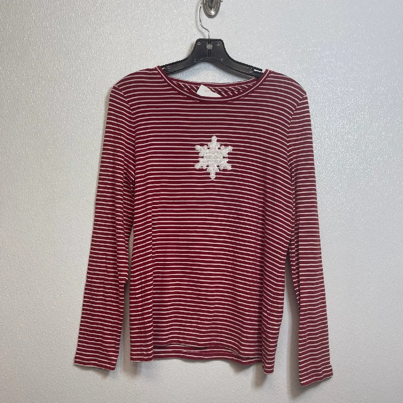 Top Long Sleeve By Talbots In Red, Size: M