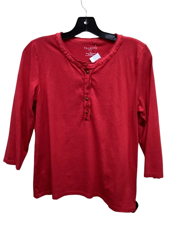 Top Long Sleeve By Talbots In Red, Size: M