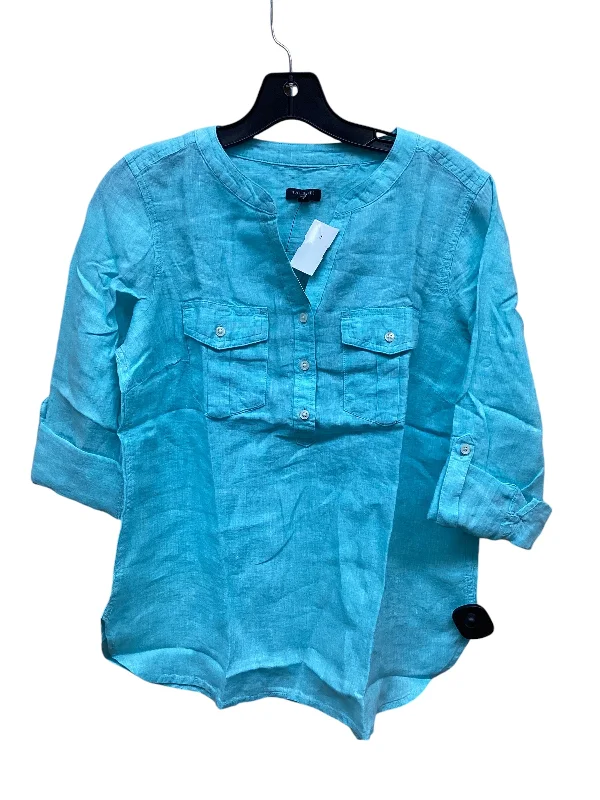 Top Long Sleeve By Talbots In Teal, Size: M