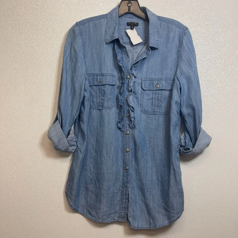 Top Long Sleeve By Talbots O In Denim, Size: Petite  Medium