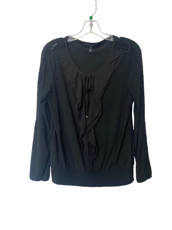 Top Long Sleeve By White House Black Market In Black, Size: S