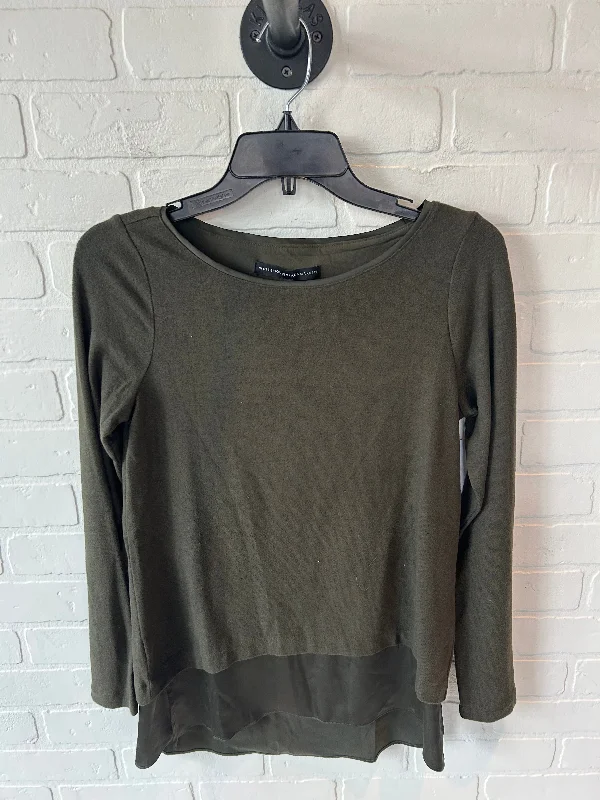 Top Long Sleeve By White House Black Market In Green, Size: Xs